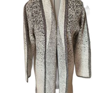 Christine Phillipe Longline Sweater soft warm SZ L Black, White, Grey, Silver